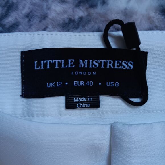 - Little Mistress London White Straight Leg Pants Size US 8 NWOT - Picture 2 of 5